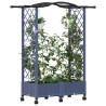 Lit Élevé avec Treillis et Toit Gris 124 x 40 x 129 cm PP 640074640074