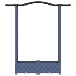 Lit Élevé avec Treillis et Toit Gris 124 x 40 x 123 cm PP 640075640075