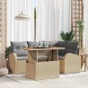 Ensemble de canapé de jardin 5 pcs Beige Poly rotin 640083640083
