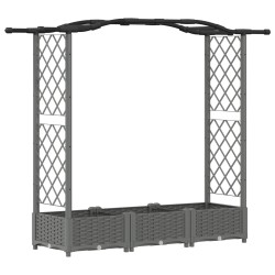 Lit Élevé avec Treillis et Toit Gris clair 169 x 40 x 123 cm PP 640084640084