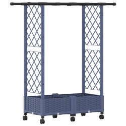 Lit Élevé avec Treillis et Toit Gris 122,5 x 40 x 127 cm PP 640085640085