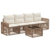 Ensemble de canapé de jardin 5 pcs Beige et blanc crème 640091640091