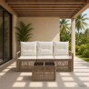 Ensemble de canapé de jardin 4 pcs Beige polyrotin 640092640092