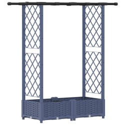Lit Élevé avec Treillis et Toit Gris 122,5 x 40 x 121 cm PP 640094640094