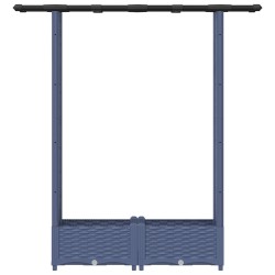 Lit Élevé avec Treillis et Toit Gris 122,5 x 40 x 121 cm PP 640094640094