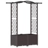 Lit Élevé avec Treillis et Toit Marron 125 x 40 x 138 cm PP 640095640095