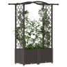 Lit Élevé avec Treillis et Toit Marron 125 x 40 x 138 cm PP 640095640095