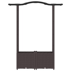 Lit Élevé avec Treillis et Toit Marron 125 x 40 x 138 cm PP 640095640095