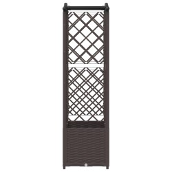 Lit Élevé avec Treillis et Toit Marron 125 x 40 x 138 cm PP 640095640095