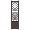 Lit Élevé avec Treillis et Toit Marron 125 x 40 x 138 cm PP 640095640095