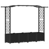 Lit Élevé avec Treillis et Toit Noir 204 x 40 x 138 cm PP 640097640097