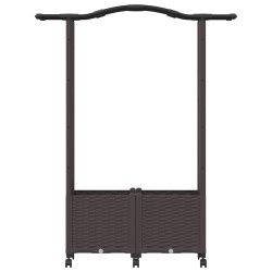 Lit Élevé avec Treillis et Toit Marron 125 x 40 x 144 cm PP 640098640098