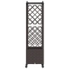 Lit Élevé avec Treillis et Toit Marron 125 x 40 x 144 cm PP 640098640098