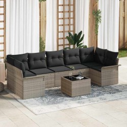 Ensemble de canapé de jardin 8 pcs Gris clair et gris foncé 640100640100