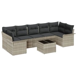 Ensemble de canapé de jardin 8 pcs Gris clair et gris foncé 640100640100