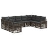 Ensemble de canapé de jardin 9 pcs Gris et Gris foncé polyrotin 640101640101