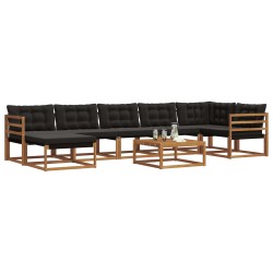 Ensemble de canapés d'extérieur 22 pcs Naturel et Noir 640104640104