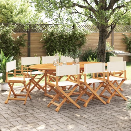 Chaises de jardin pliables lot de 8 blanc crème tissu 640106640106