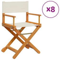 Chaises de jardin pliables lot de 8 blanc crème tissu 640106640106
