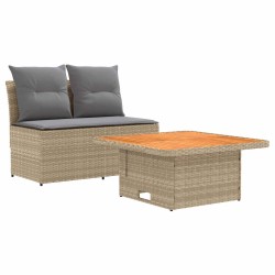 2 Pièce Canapé du milieu de jardin avec table relevable 640107640107