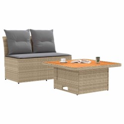 2 Pièce Canapé du milieu de jardin avec table relevable 640107640107