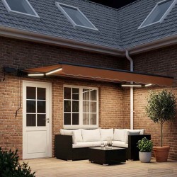 Cadre de store manuel avec LEDs Sable 4,5 × 3,5 m 640108640108