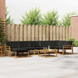 Ensemble de canapés d'extérieur 22 pcs Naturel et Noir 640112640112