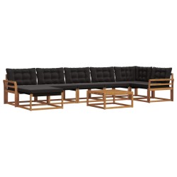 Ensemble de canapés d'extérieur 22 pcs Naturel et Noir 640112640112