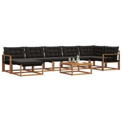 Ensemble de canapés d'extérieur 22 pcs Naturel et Noir 640115640115