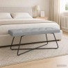 Banc avec capitonnage bouton Gris clair 110 x 40 x 46 cm Tissu 640118640118