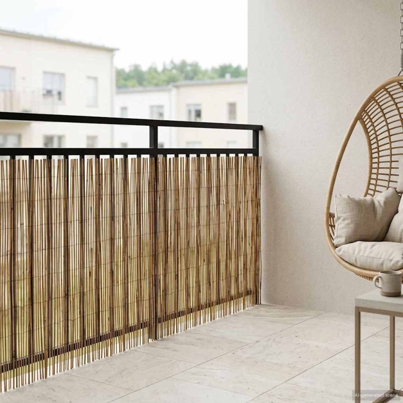 Clôture de jardin Carbonisé 1000 x 90 cm Roseau 640121640121