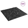 Panneaux muraux 24 pcs Noir 50 x 50 cm Mousse XPS 640123640123