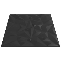 Panneaux muraux 24 pcs Noir 50 x 50 cm Mousse XPS 640123640123