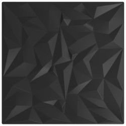 Panneaux muraux 24 pcs Noir 50 x 50 cm Mousse XPS 640123640123