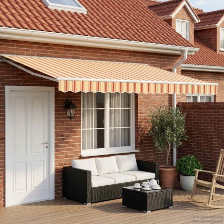 Cadre de store manuel avec LEDs Jaune, Orange et Blanc 5 x 3 m 640125640125