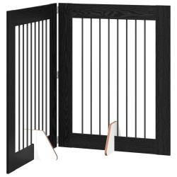 Porte de chien pliable avec supports 2 pcs Chêne noir 160,5 cm 640142640142