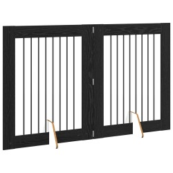Porte de chien pliable avec supports 2 pcs Chêne noir 160,5 cm 640142640142