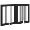 Porte de chien pliable avec supports 2 pcs Chêne noir 160,5 cm 640142640142