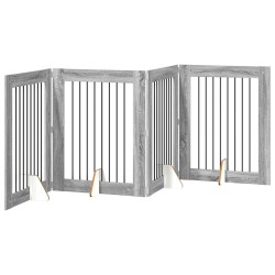 Porte de chien pliable avec supports 4 pcs Sonoma gris 321 cm 640147640147