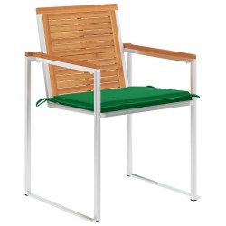 Chaises de jardin lot de 4 avec coussins Bois d'acacia massif 640148640148