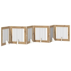 Porte de chien pliable avec supports 6 pcs Chêne artisanal 640149640149
