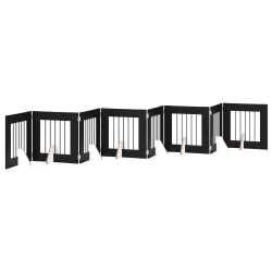 Porte de chien pliable avec supports 8 pcs Chêne noir 60 cm 640150640150