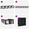 Porte de chien pliable avec supports 8 pcs Chêne noir 60 cm 640150640150