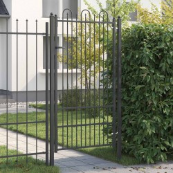 Porte de Clôture HORST 100 x 175 cm Acier Noir Verrouillable 640151640151