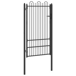 Porte de Clôture HORST 100 x 175 cm Acier Noir Verrouillable 640151640151
