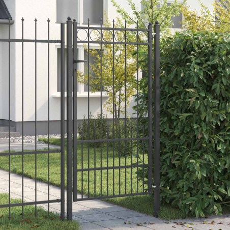 Porte de Clôture HORST Acier Noir Verrouillable 640152640152