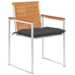 Chaises de jardin lot de 4 avec coussins Bois d'acacia massif 640153640153