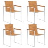 Chaises de jardin lot de 4 avec coussins Bois d'acacia massif 640153640153