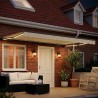 Cadre de store manuel avec LEDs Crème et Anthracite 5 x 3 m 640160640160