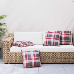 Coussins de canapé 4 pcs motif à carreaux rouges 60 x 60 cm en tissu 640165640165